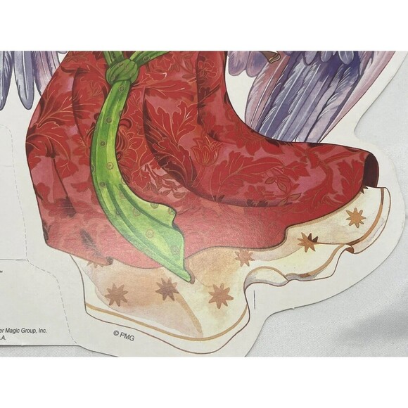 Vintage 2 Paper Magic Group Christmas Angel Playing Ark Die Cut Decoration 12” - Picture 5 of 14